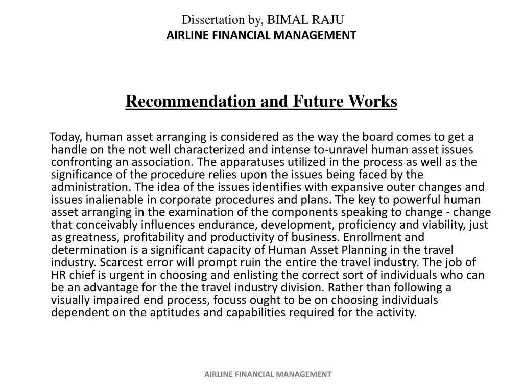 dissertation by bimal raju airline financial 19