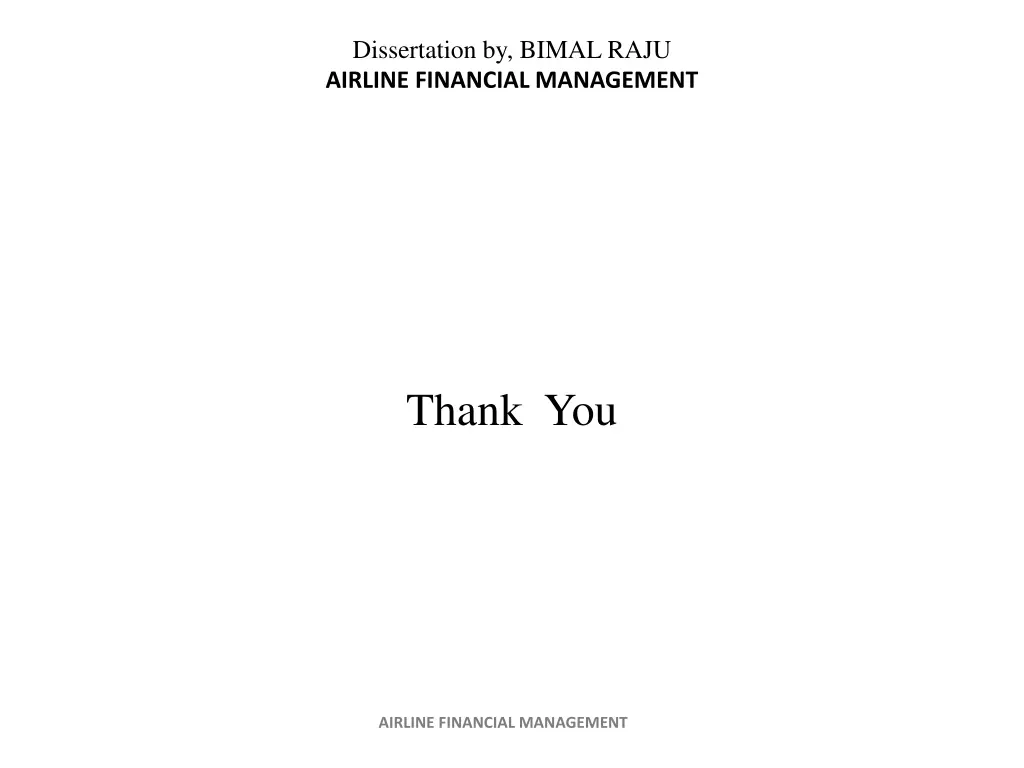 dissertation by bimal raju airline financial 21