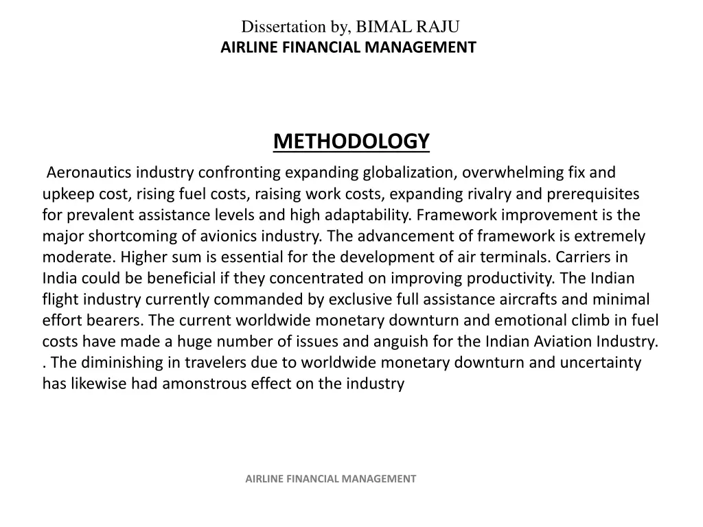 dissertation by bimal raju airline financial 6
