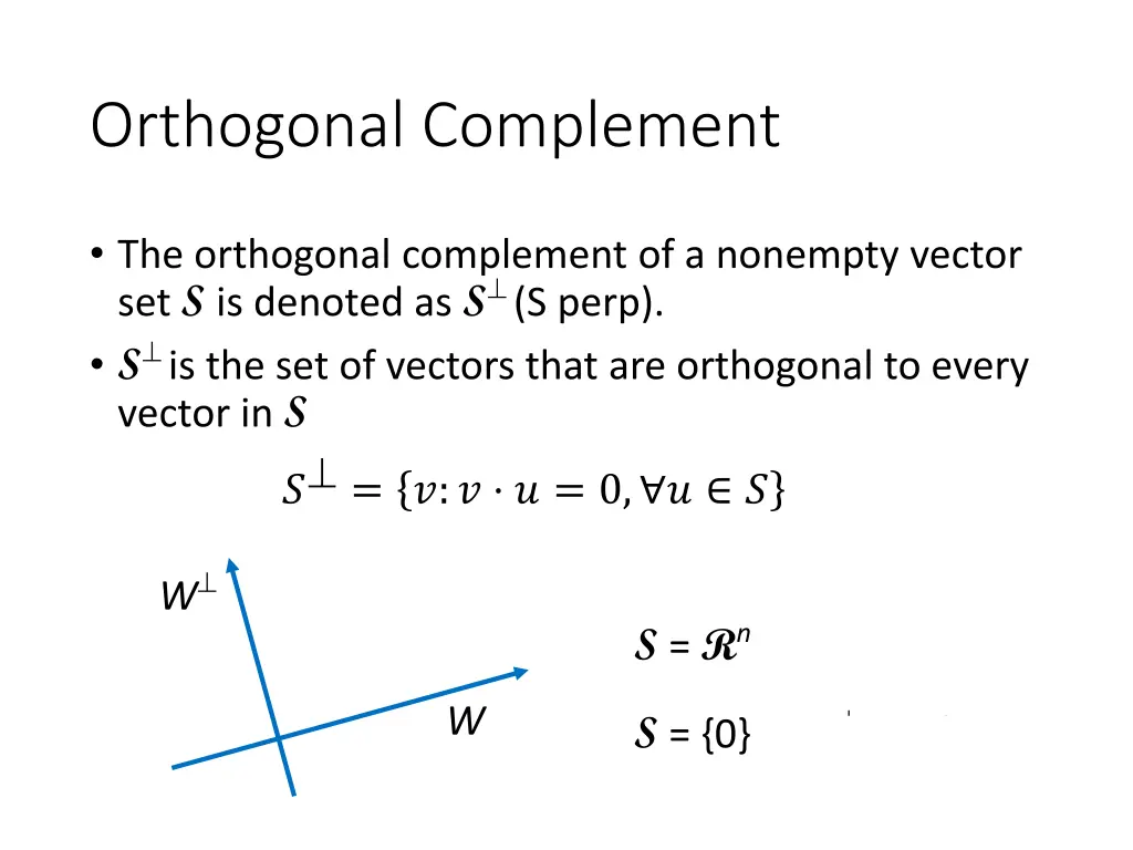 orthogonal complement