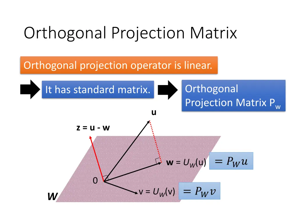 orthogonal projection matrix