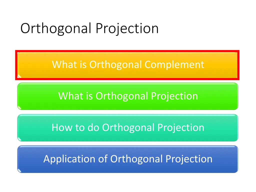 orthogonal projection