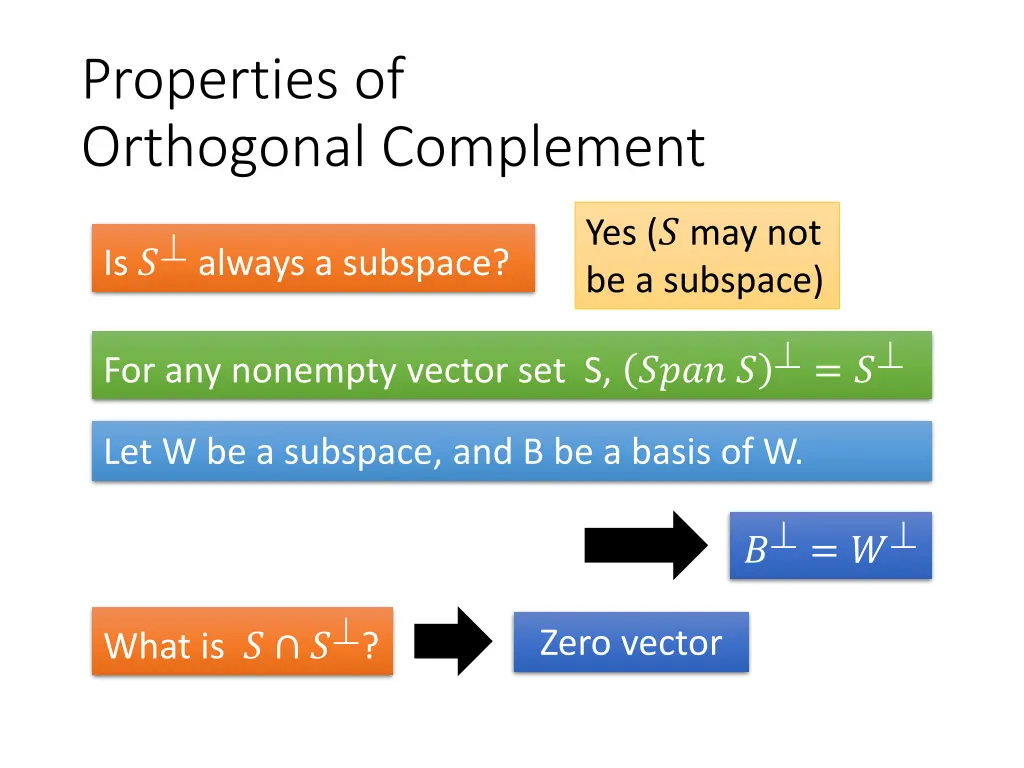 properties of orthogonal complement 1