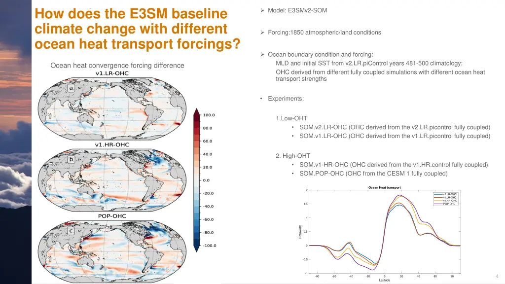 how does the e3sm baseline climate change with