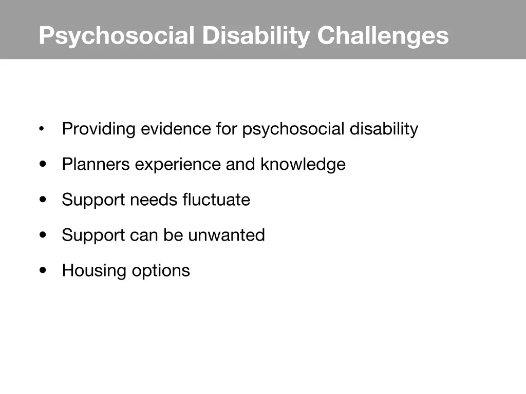 psychosocial disability challenges