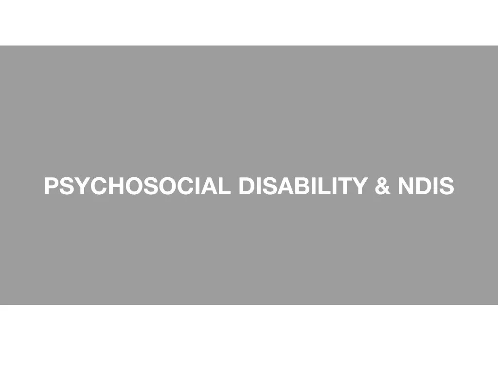 psychosocial disability ndis