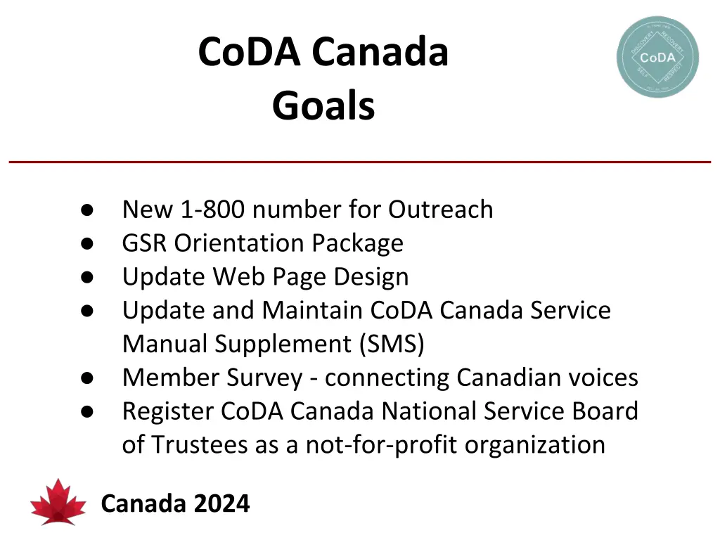 coda canada goals
