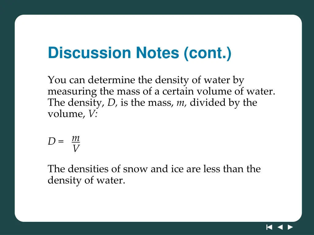 discussion notes cont
