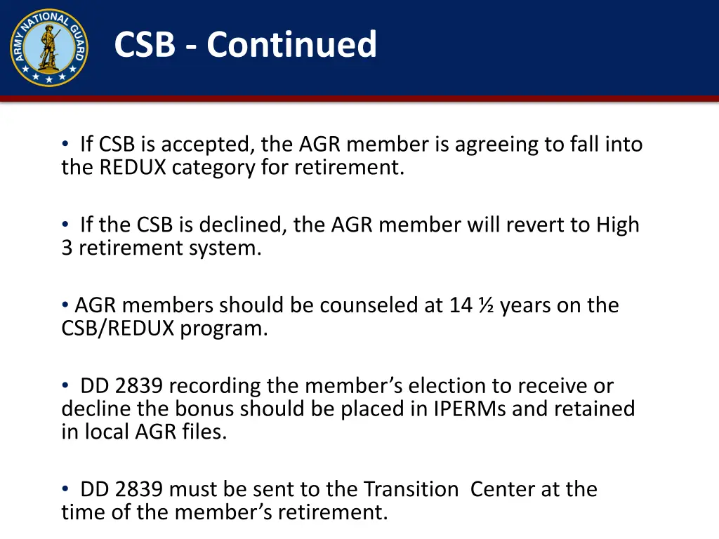 csb continued