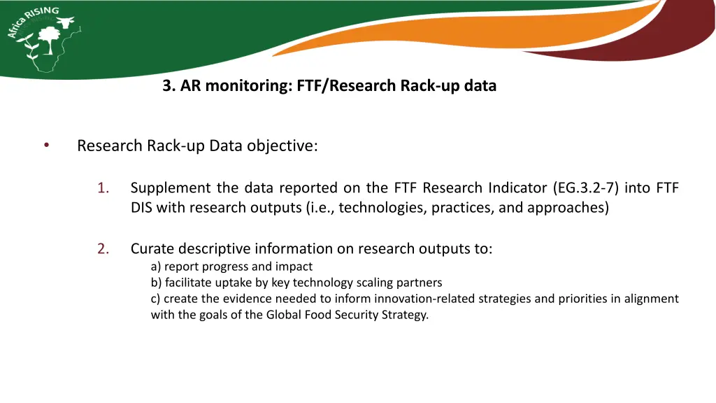 3 ar monitoring ftf research rack up data