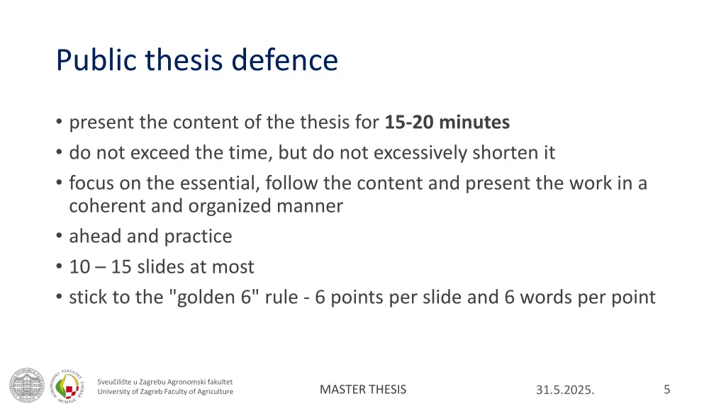 public thesis defence