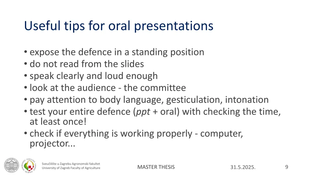 useful tips for oral presentations
