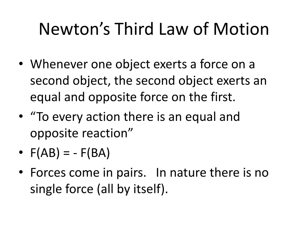 newton s third law of motion
