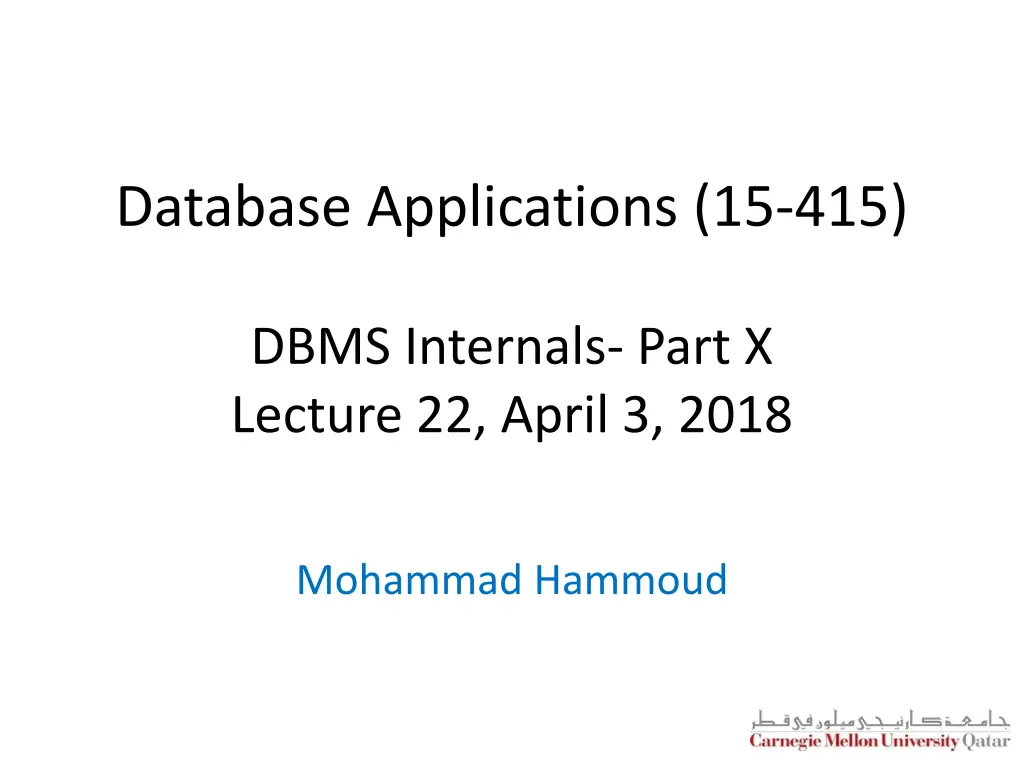 database applications 15 415