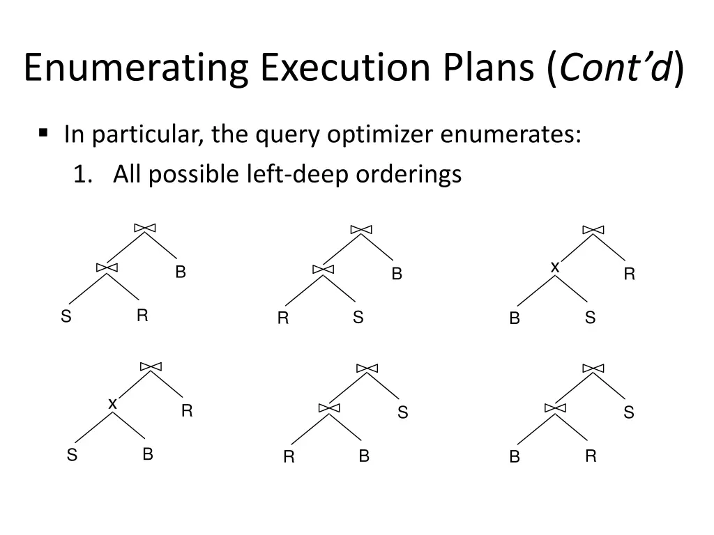 enumerating execution plans cont d 2