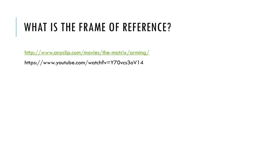 what is the frame of reference