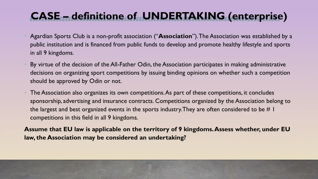 case definitione of undertaking enterprise