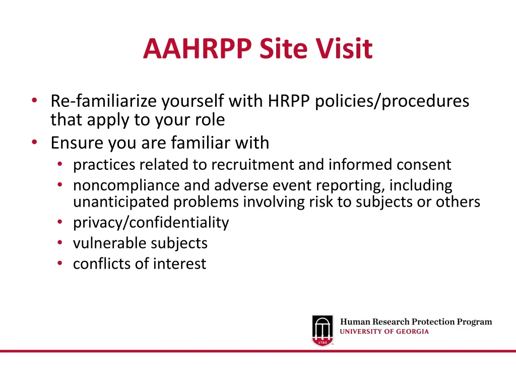aahrpp site visit 2