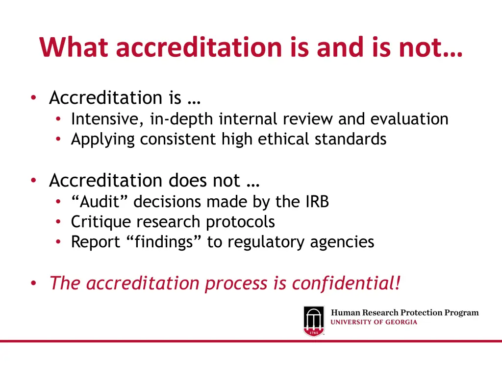 what accreditation is and is not