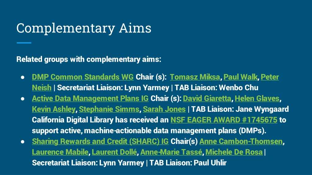 complementary aims