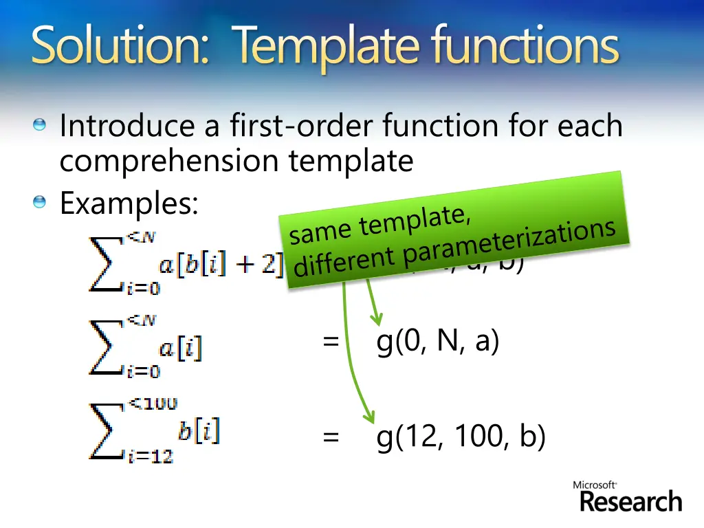 solution template functions 1