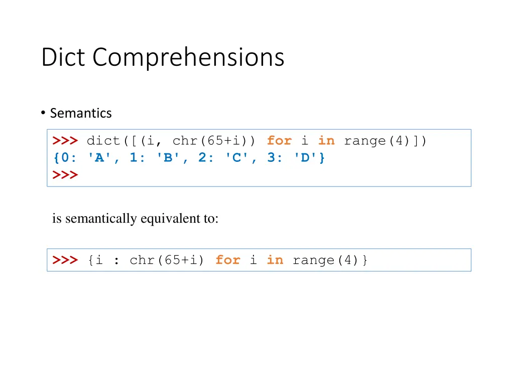 dict comprehensions