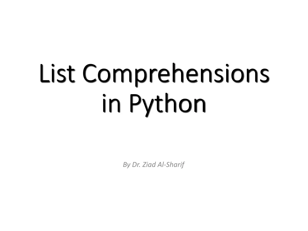 list comprehensions in python