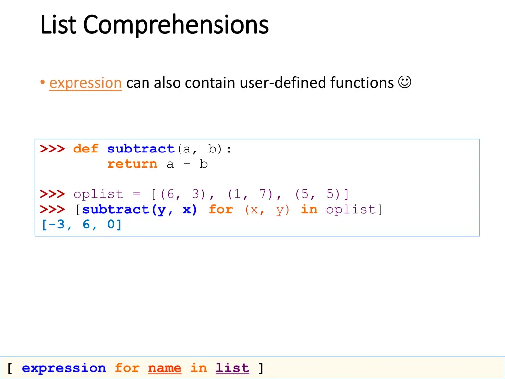list comprehensions list comprehensions 4