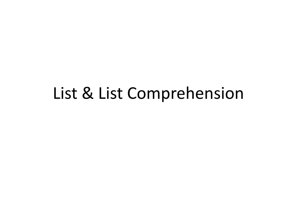list list comprehension