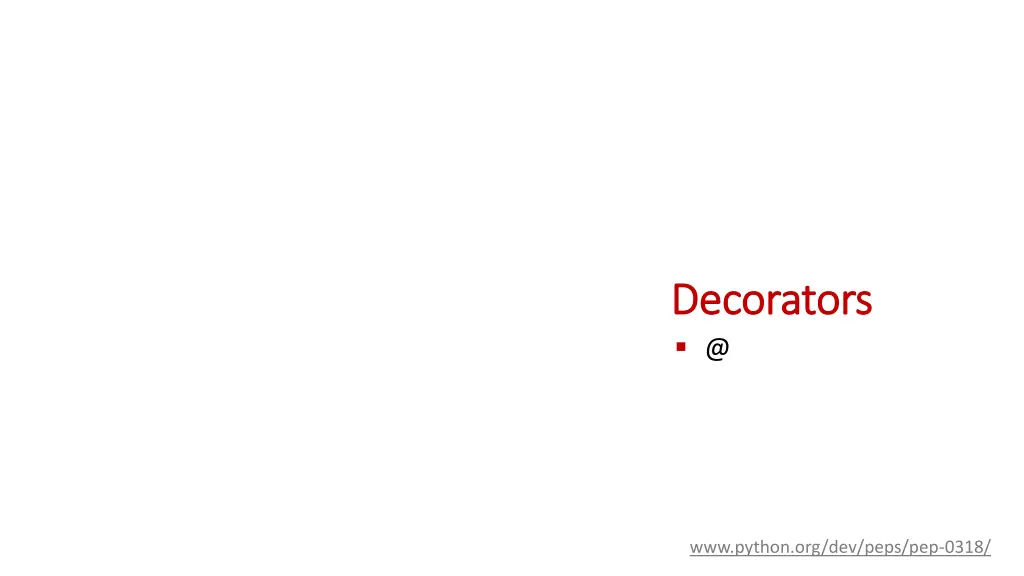 decorators decorators @