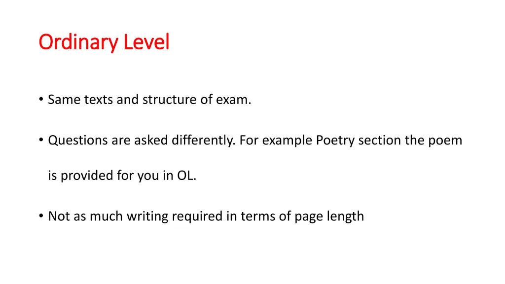 ordinary level ordinary level