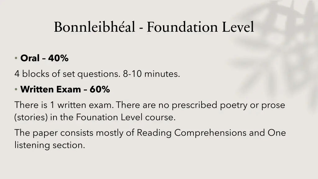 bonnleibh al foundation level