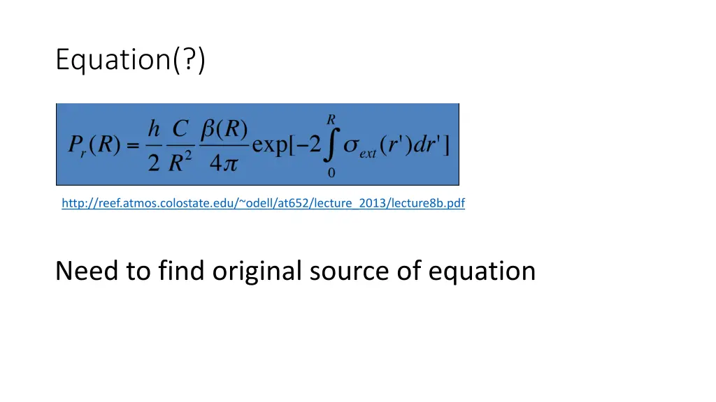 equation