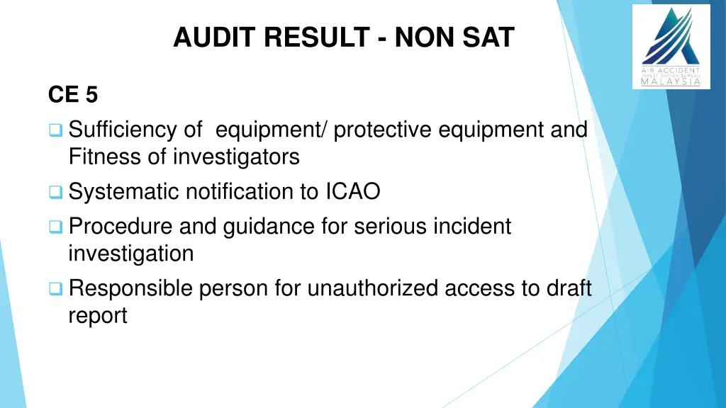 audit result non sat 2