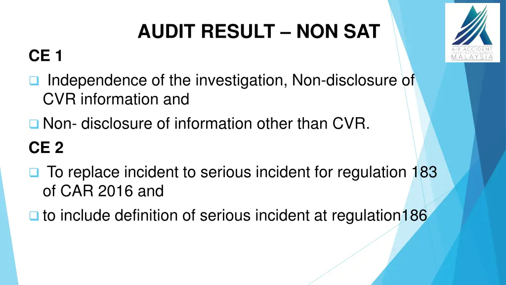 audit result non sat