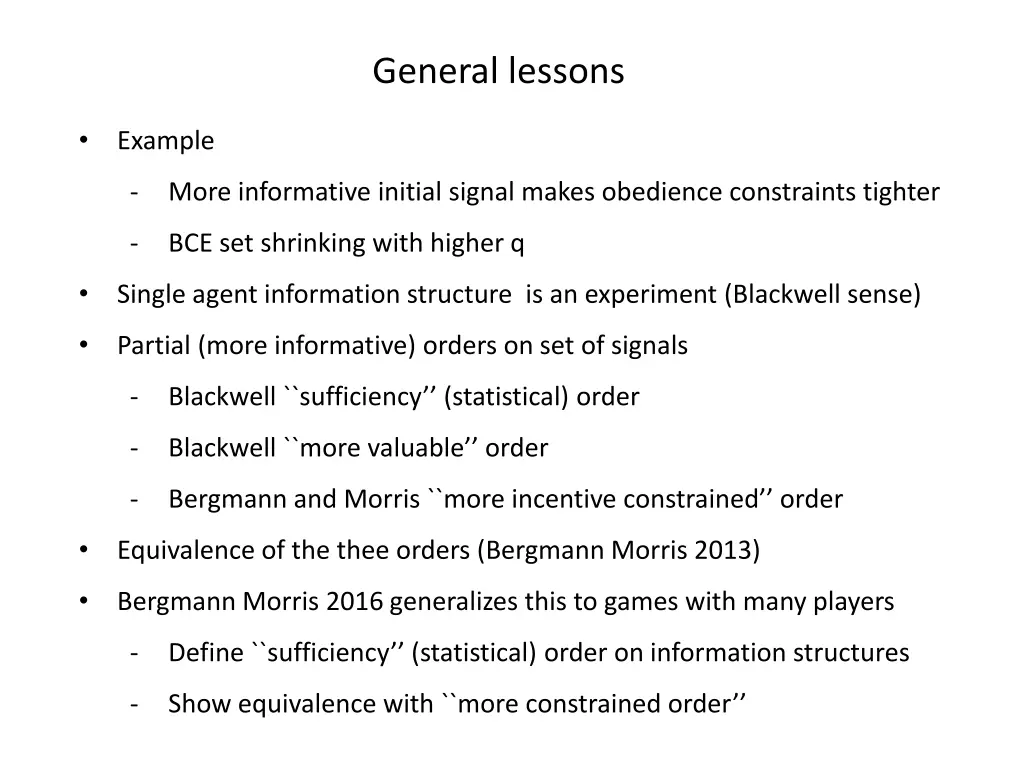general lessons