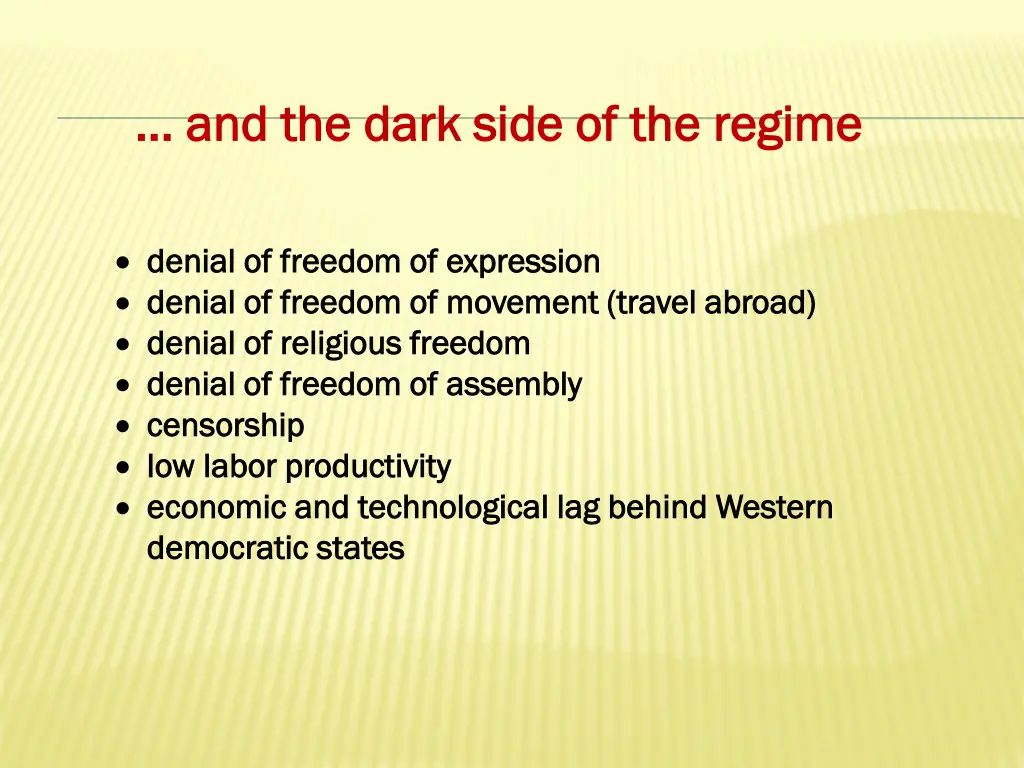 and the dark side of the regime and the dark side