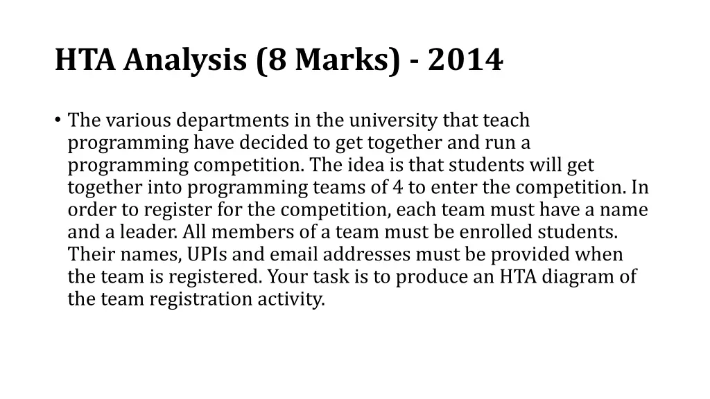 hta analysis 8 marks 2014