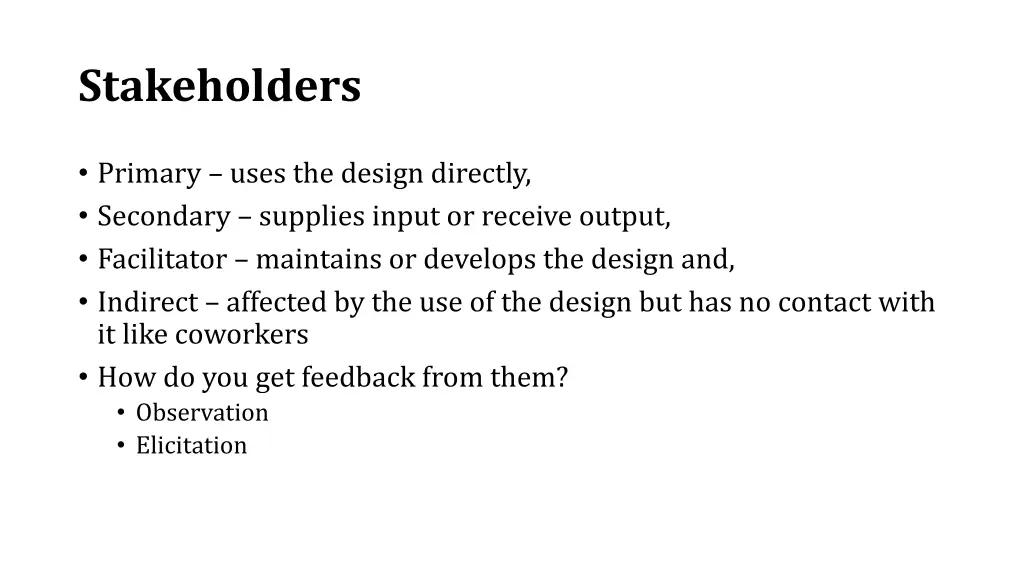 stakeholders