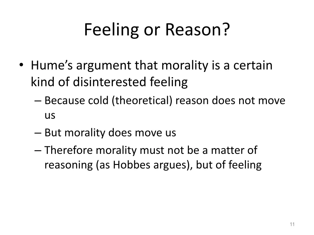 feeling or reason