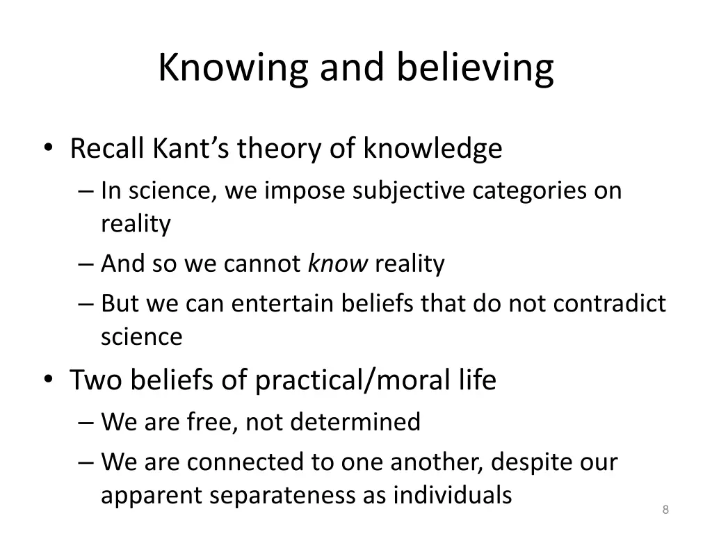 knowing and believing