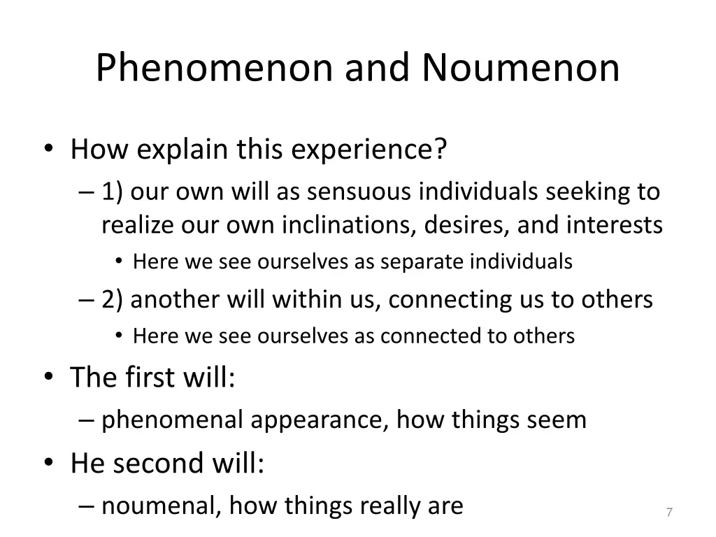 phenomenon and noumenon