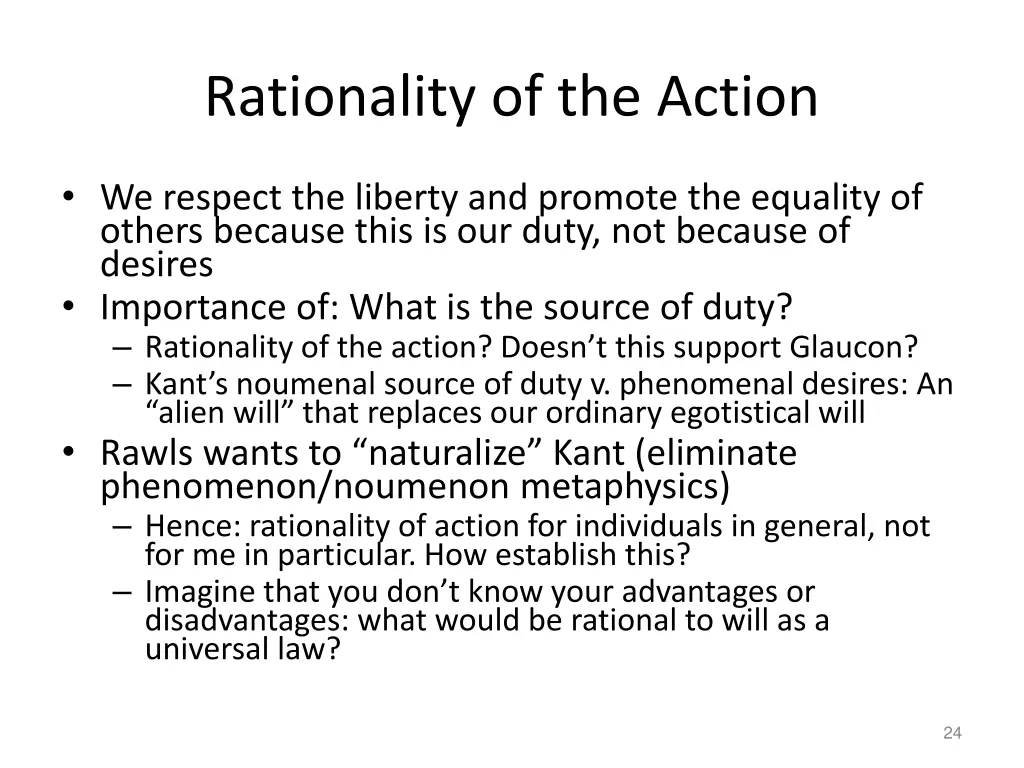 rationality of the action