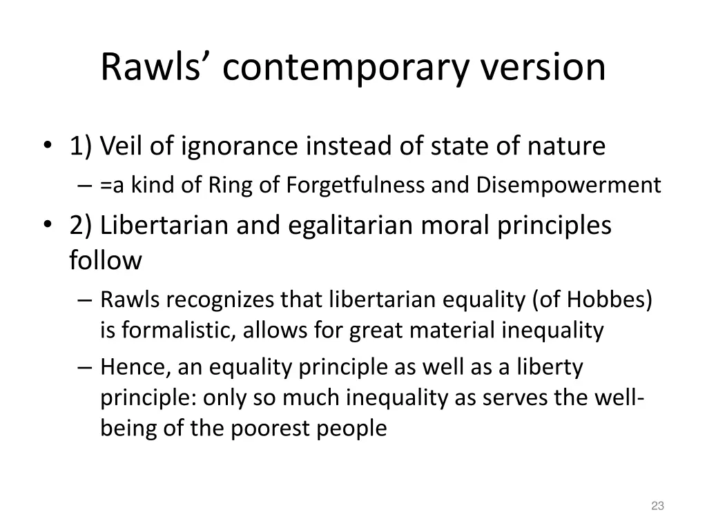 rawls contemporary version
