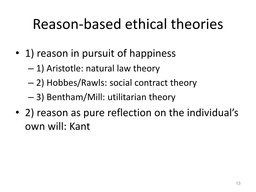 reason based ethical theories