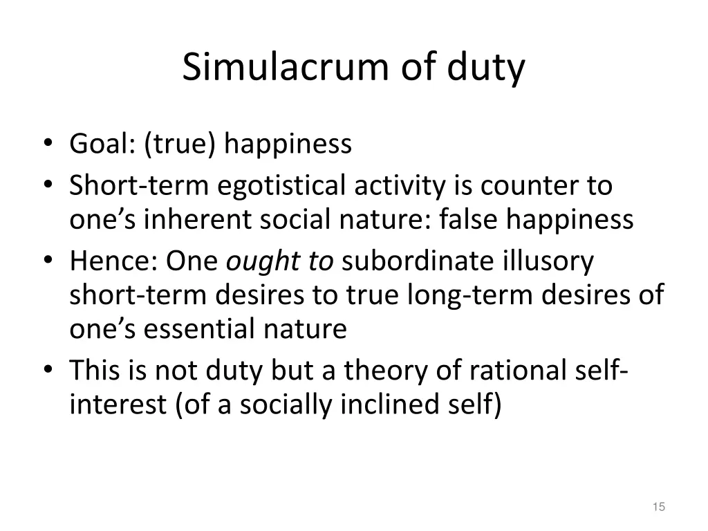 simulacrum of duty