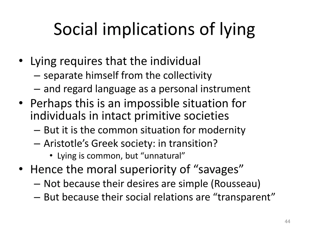 social implications of lying