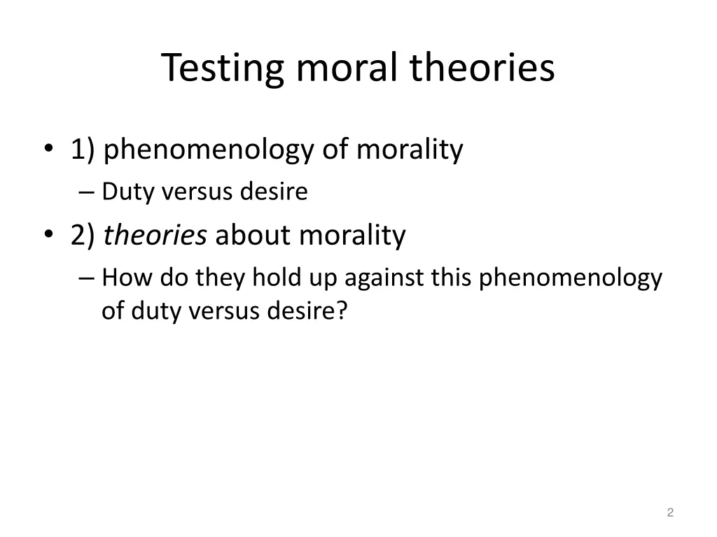 testing moral theories