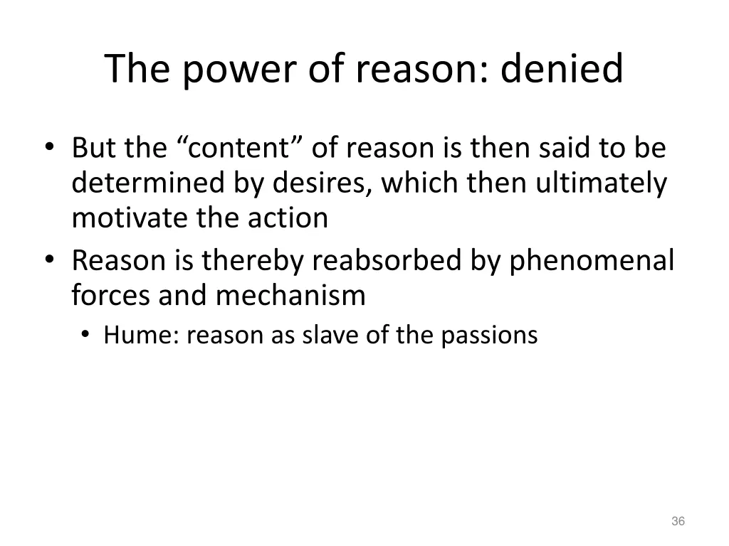 the power of reason denied