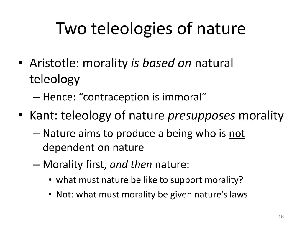 two teleologies of nature